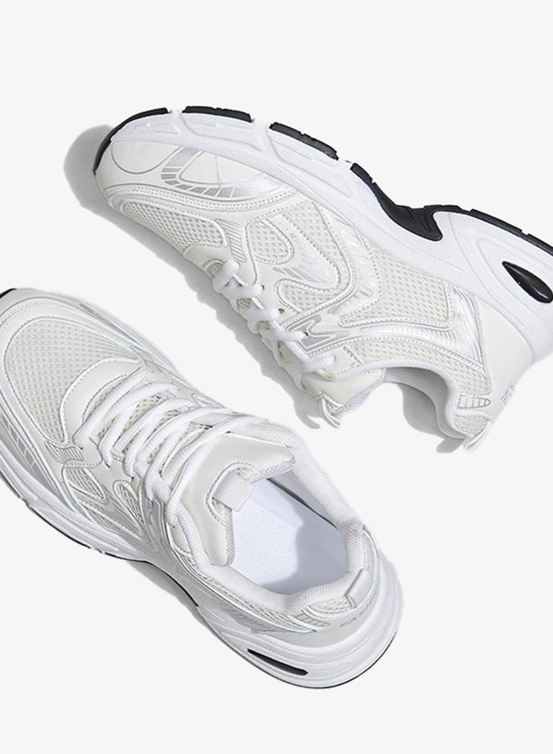 Take Two White Mesh Lace Up Running Sneakers - Image 4